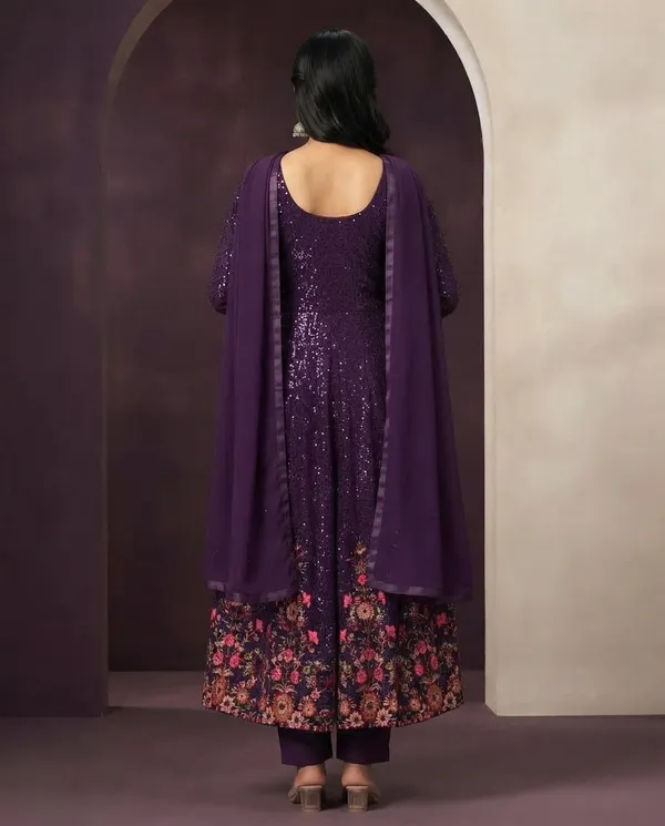 Purple_Rayon_Frock_Suit_Set_For_Women