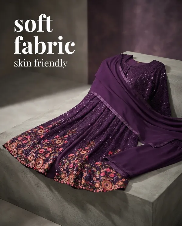 Purple_Rayon_Frock_Suit_Set_For_Women