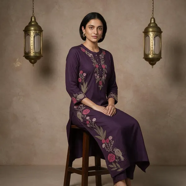 Purple_Cotton_3-Piece_Suit_Set_For_Women