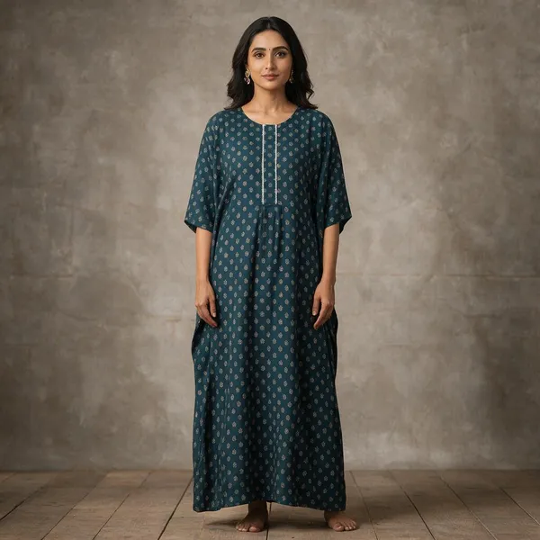 Blue_Rayon_Straight_Suit_Set_For_Women