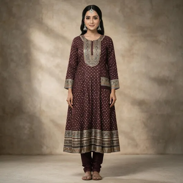 Dark_Maroon_Rayon_Anarkali_Frock_Suit_For_Women