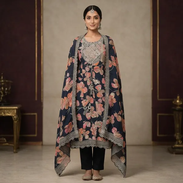 Dark_Blue_Rayon_Anarkali_Suit_Set_For_Women