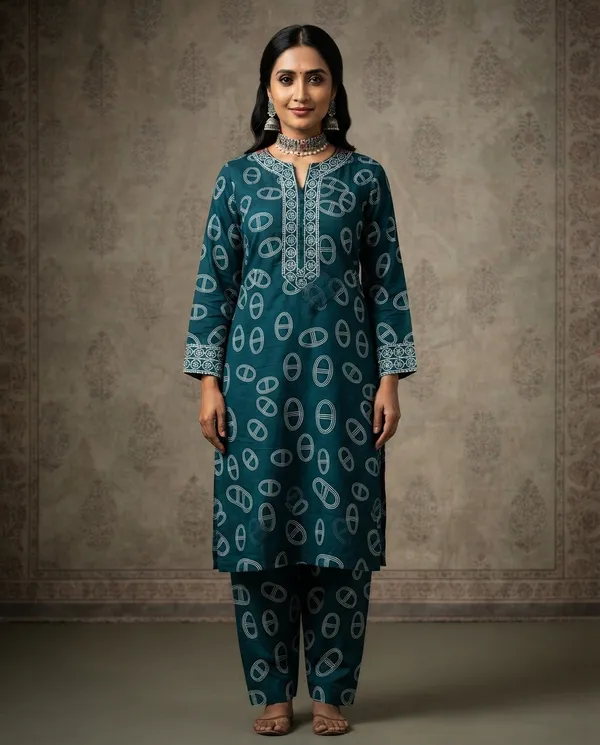 Ocean_Green_Rayon_Straight_Suit_Set_For_Women