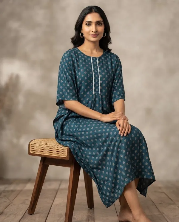 Blue_Rayon_Straight_Suit_Set_For_Women
