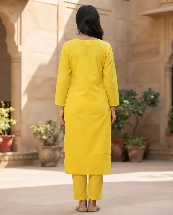 Yellow_Rayon_Suit_Set_For_Women