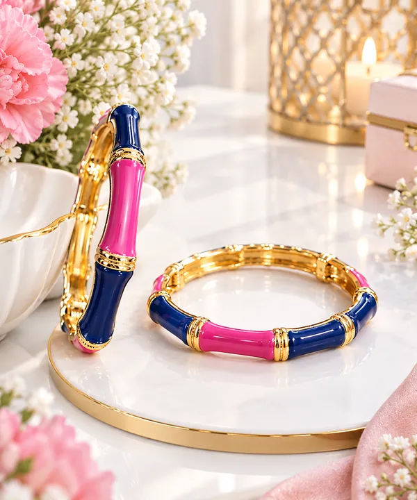 Blue_Pink_Enamel_Bangle_Set_for_Women