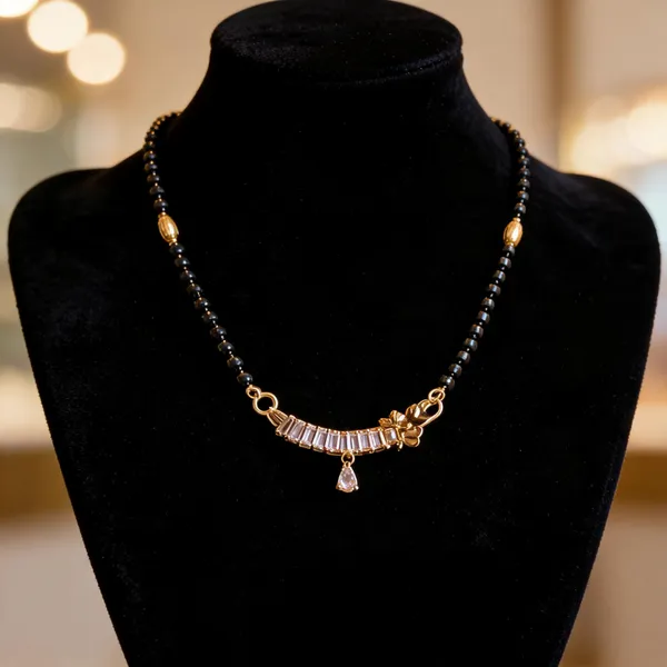 Black_And_Gold_Metal_Beaded_Curved_Pendant_Mangalsutra_Necklace_For_Women