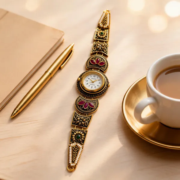 Gold_Tone_Metal_Ornate_Analog_Watch_For_Women