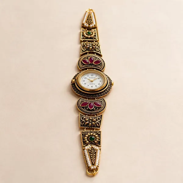 Gold_Tone_Metal_Ornate_Analog_Watch_For_Women