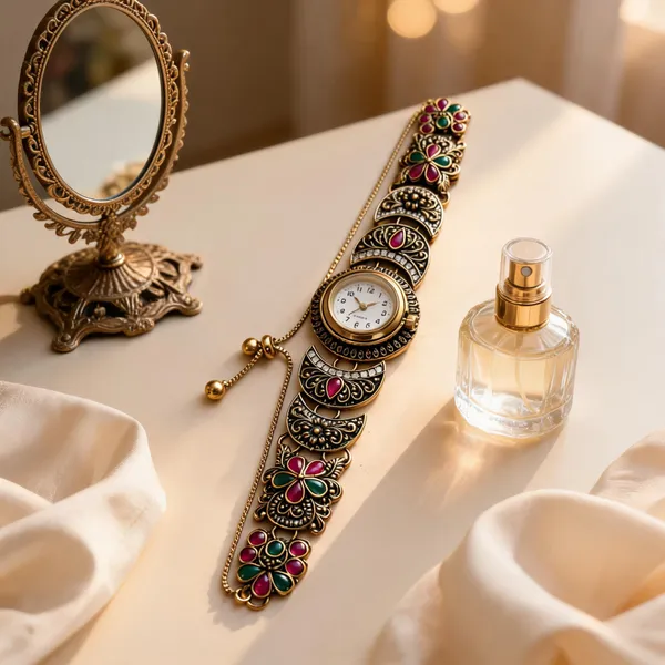 Multicolour_Metal_Embellished_Analog_Bracelet_Watch_For_Women