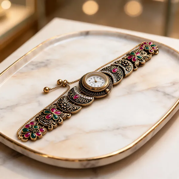 Multicolour_Metal_Embellished_Analog_Bracelet_Watch_For_Women