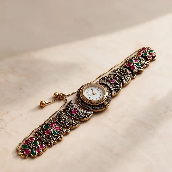 Multicolour_Metal_Embellished_Analog_Bracelet_Watch_For_Women