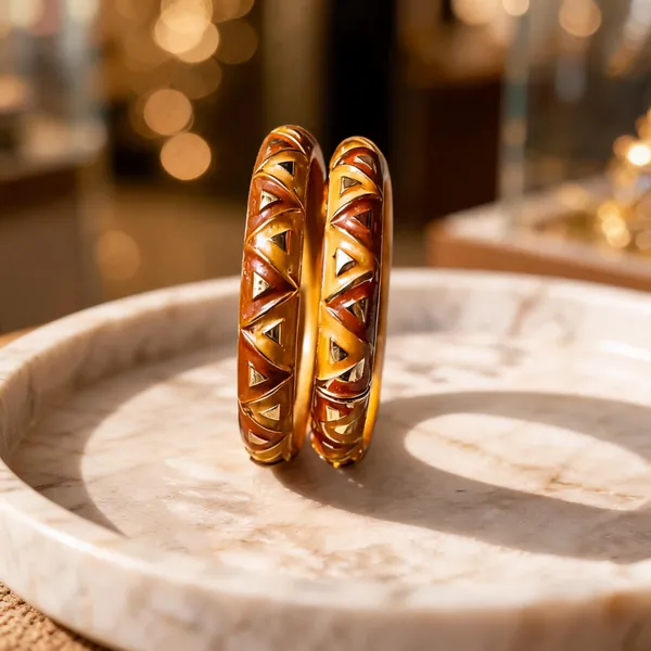Brown_Wood_Resin_Carved_Bangle_Set_For_Women