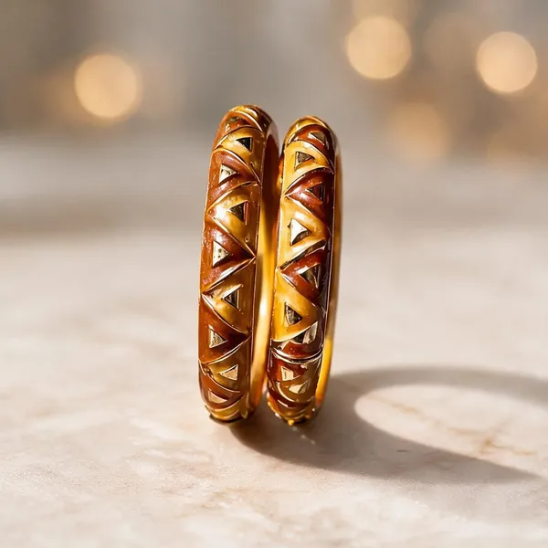 Brown_Wood_Resin_Carved_Bangle_Set_For_Women