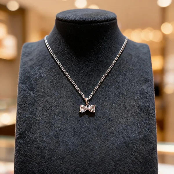 Silver_Tone_Metal_Bow_Pendant_Necklace_For_Women