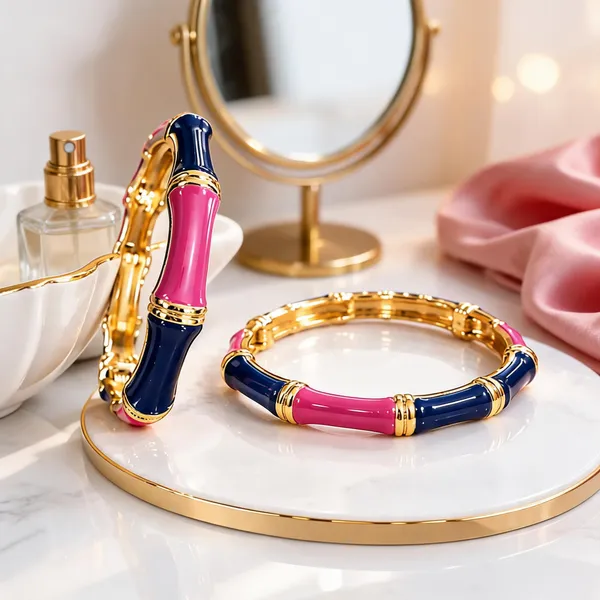 Blue_Pink_Metal_Enamel_Bangle_Set_For_Women