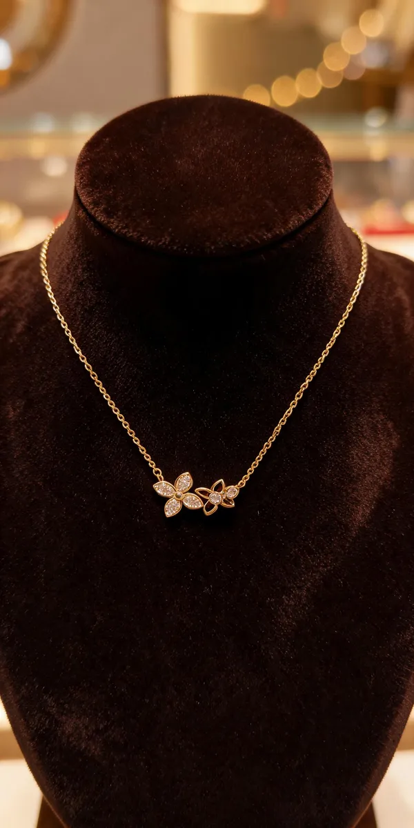 Gold_Tone_Metal_Floral_Pendant_Necklace_For_Women
