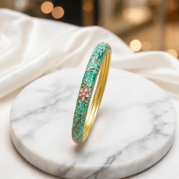 Green_Metal_Meenakari_Enamel_Kada_For_Women