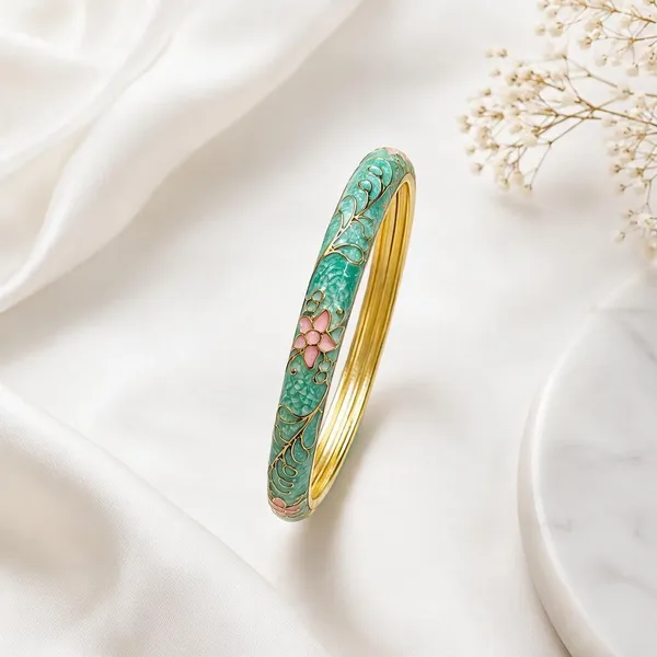 Green_Metal_Meenakari_Enamel_Kada_For_Women