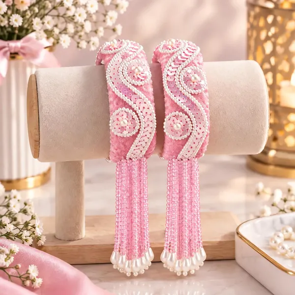 Pink_Cotton_Beaded_Embroidered_Bangle_For_Women