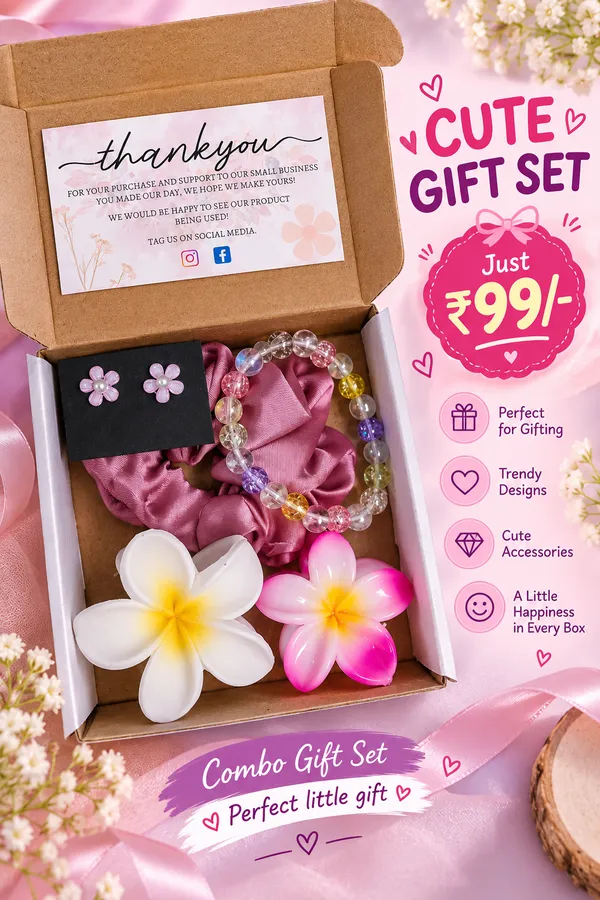 Pink_Floral_Jewellery_And_Hair_Accessories_Gift_Set_for_Women