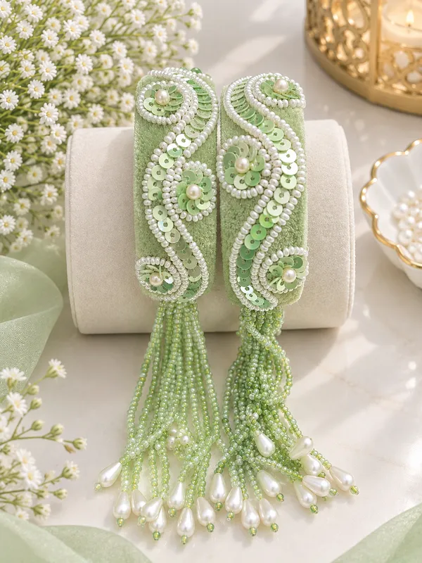 Green_Beaded_banglefor_Women