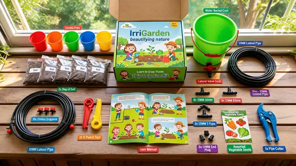 5_Pot_Drip_Kit_for_Chlildren_with_DIY_Installation_Manual_(Including_Pots_+_Soil_+_Seeds_+_Manure_)