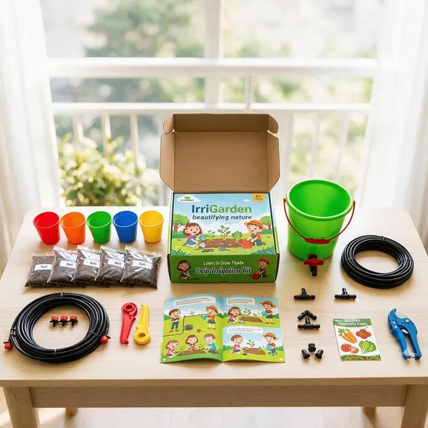 5_Pot_Drip_Kit_for_Chlildren_with_DIY_Installation_Manual_(Including_Pots_+_Soil_+_Seeds_+_Manure_)