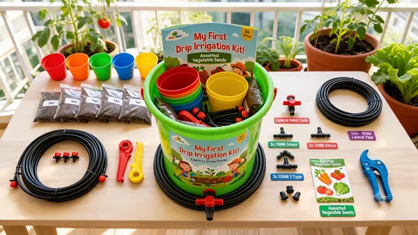10_Pot_Drip_Kit_With_Water_Bucket_for_Gardening_Hobby_with_Installation_Manual