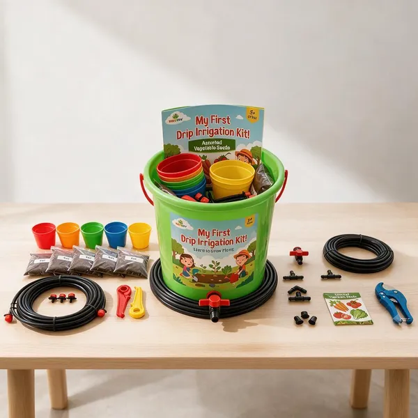 10_Pot_Drip_Kit_With_Water_Bucket_for_Gardening_Hobby_with_Installation_Manual