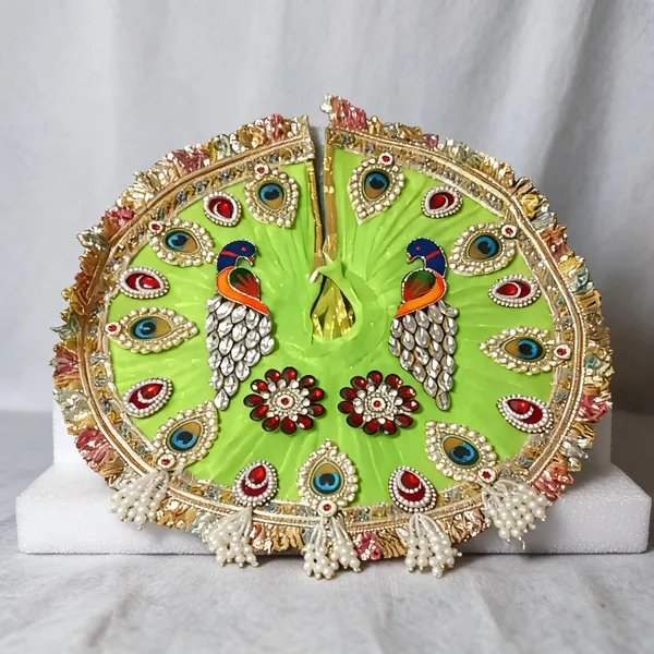 Green_Embellished_Peacock_Pattern_Pooja_Aasan