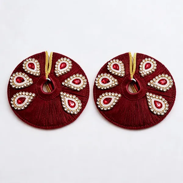 Maroon_Net_Stone_Work_Laddu_Gopal_Poshak_With_Pagdi_-_Pack_of_2
