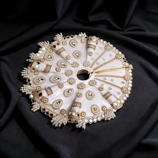 White_Embellished_Laddu_Gopal_Poshak_Set_With_Pagdi