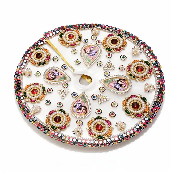 White_Embellished_Radha_Krishna_Pooja_Thali