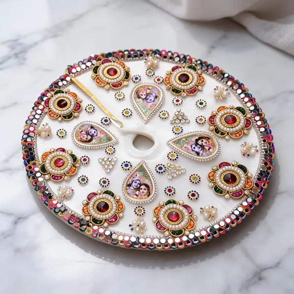 White_Embellished_Radha_Krishna_Pooja_Thali