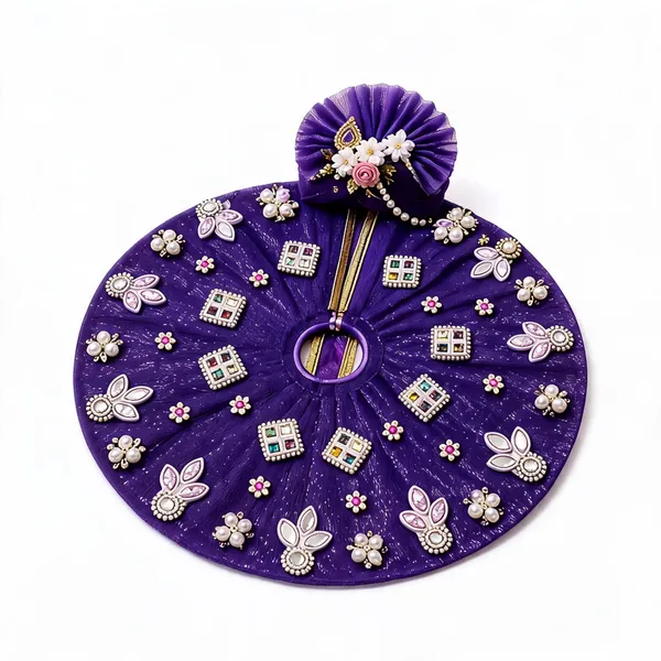 Purple_Net_Floral_Pearl_Embellished_Laddu_Gopal_Poshak_With_Pagdi