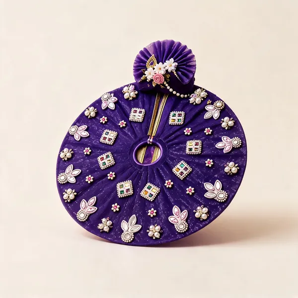 Purple_Net_Floral_Pearl_Embellished_Laddu_Gopal_Poshak_With_Pagdi