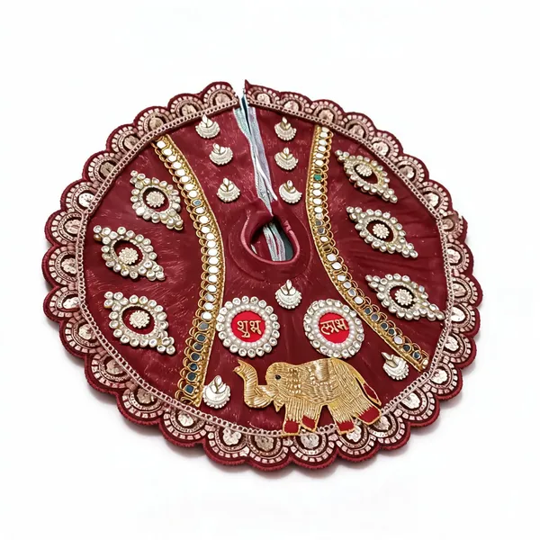 Maroon_Embellished_Laddu_Gopal_Poshak_With_Pagdi