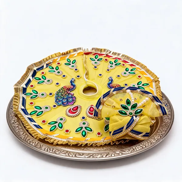 Yellow_Fabric_Peacock_Embroidered_Pooja_Backdrop_Set