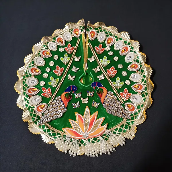 Green_Peacock_Embroidered_Festive_Pooja_Aasan