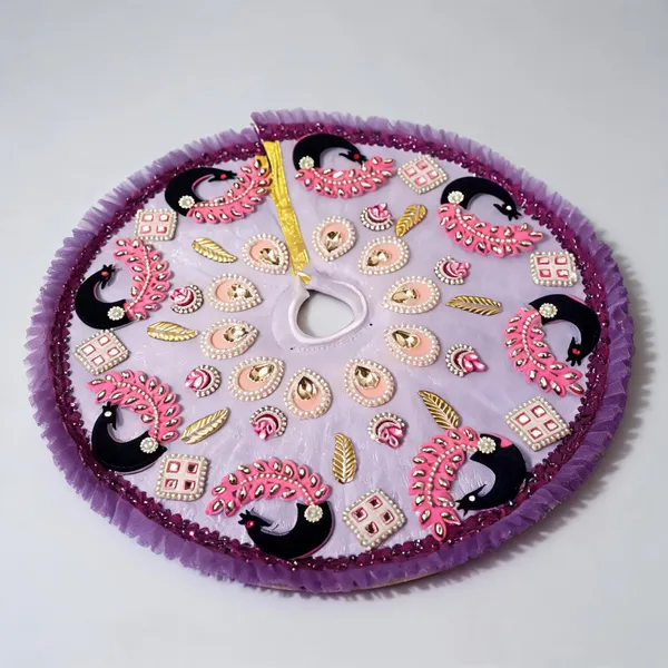 Light_Purple_Embroidered_Peacock_Round_Pooja_Aasan