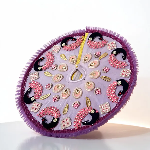 Light_Purple_Embroidered_Peacock_Round_Pooja_Aasan