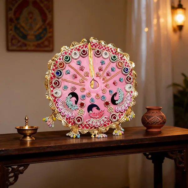 Pink_Embellished_Peacock_Motif_Religious_Hanging_Decor