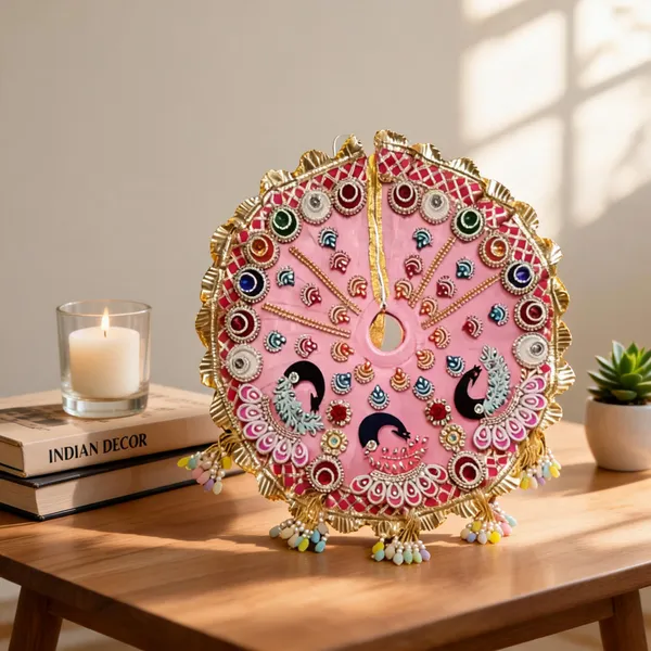 Pink_Embellished_Peacock_Motif_Religious_Hanging_Decor