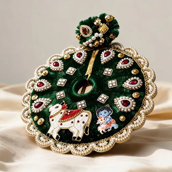 Green_Velvet_Stone_Bead_Embellished_Laddu_Gopal_Chakri_Poshak
