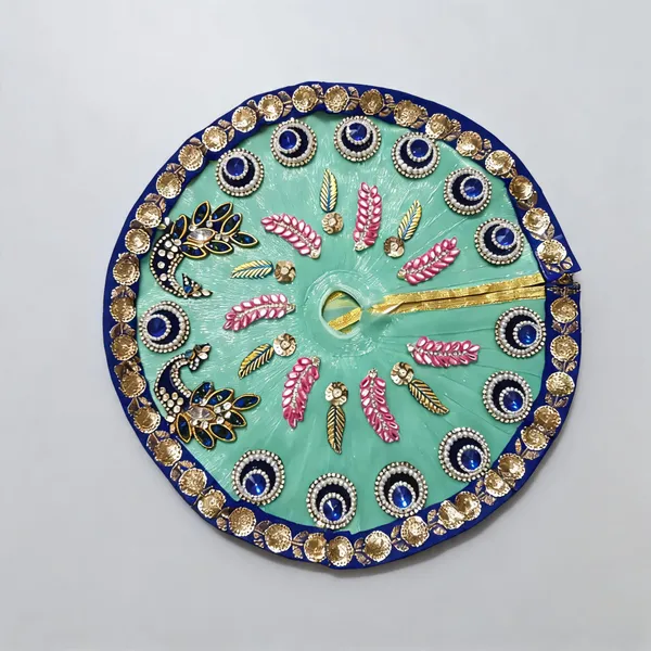Sea_Green_Embellished_Decorative_Pooja_Thali