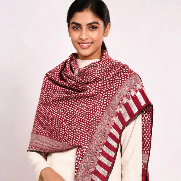 Pink_Wool_Shawl_For_Unisex