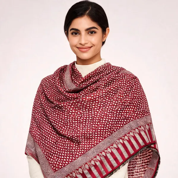 Pink_Wool_Shawl_For_Unisex