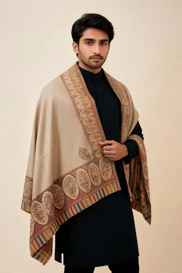 Yellow_Wool_Shawl_For_Unisex