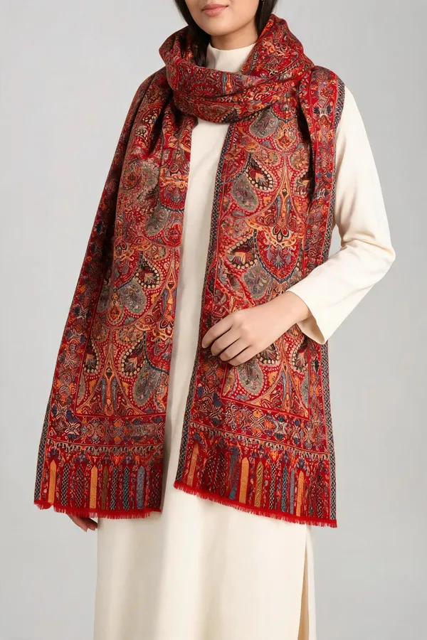 Red_Wool_Stole_For_Unisex